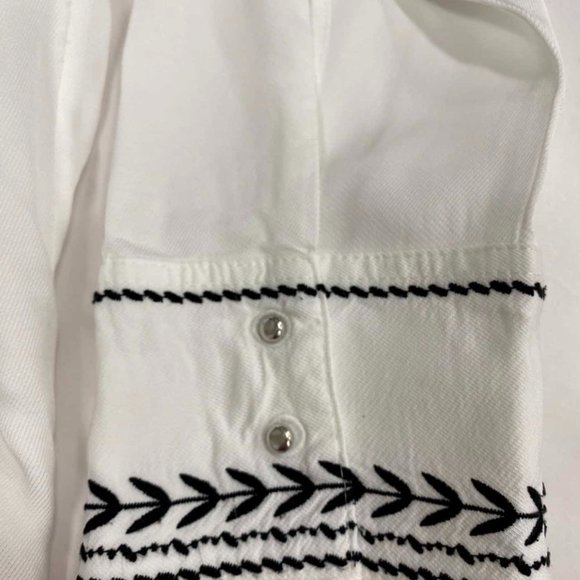 COUNTRY ROAD White Embroidered Panel Office Blouse Shirt RRP$179 - Picture 9 of 12